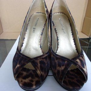 Madden Girl Steve Madden Leopard Print Peep-toe Platforms